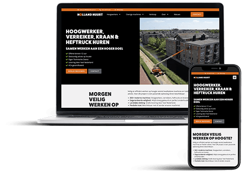 Mockup Holland Huurt mobiele en laptop website